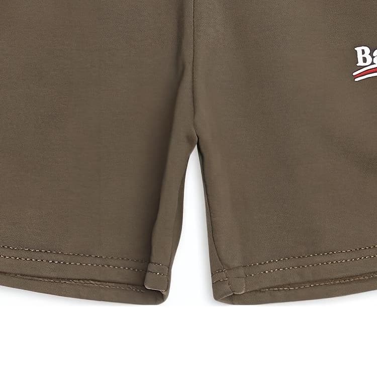 Balenciaga FW22 Logo Shorts Kids Military Green - изображение 8