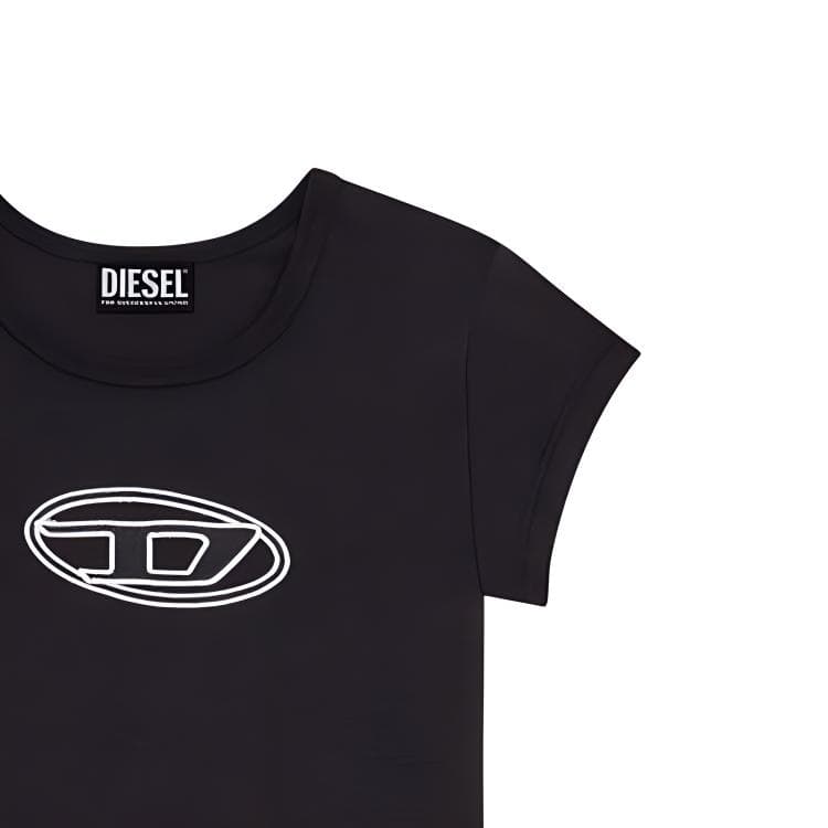 Футболка DIESEL Черные Женские T-рубашки - изображение 6