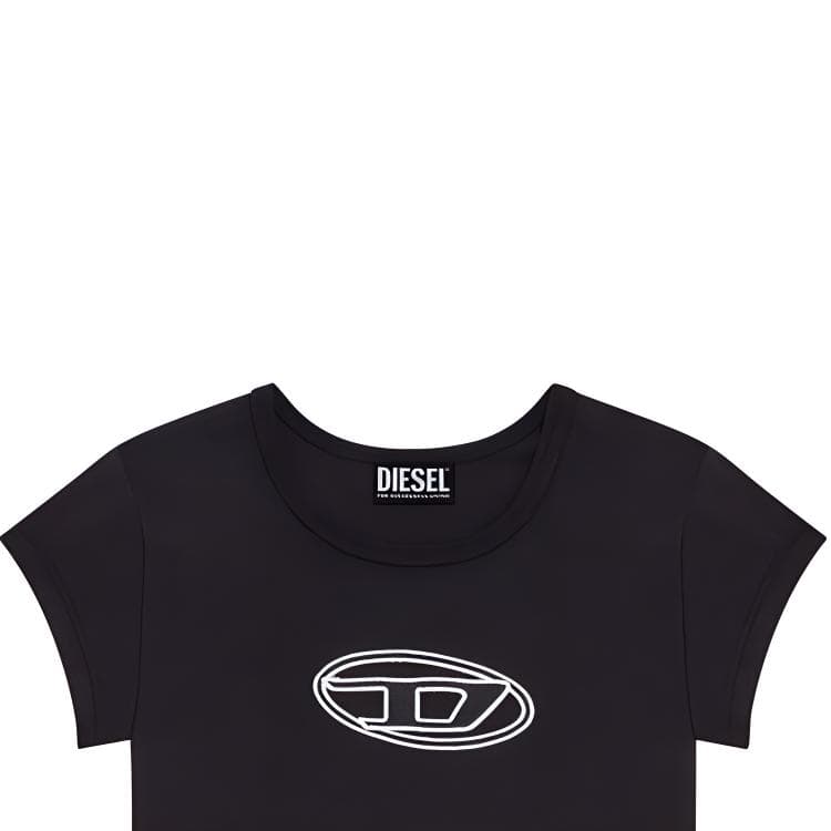 Футболка DIESEL Черные Женские T-рубашки - изображение 5