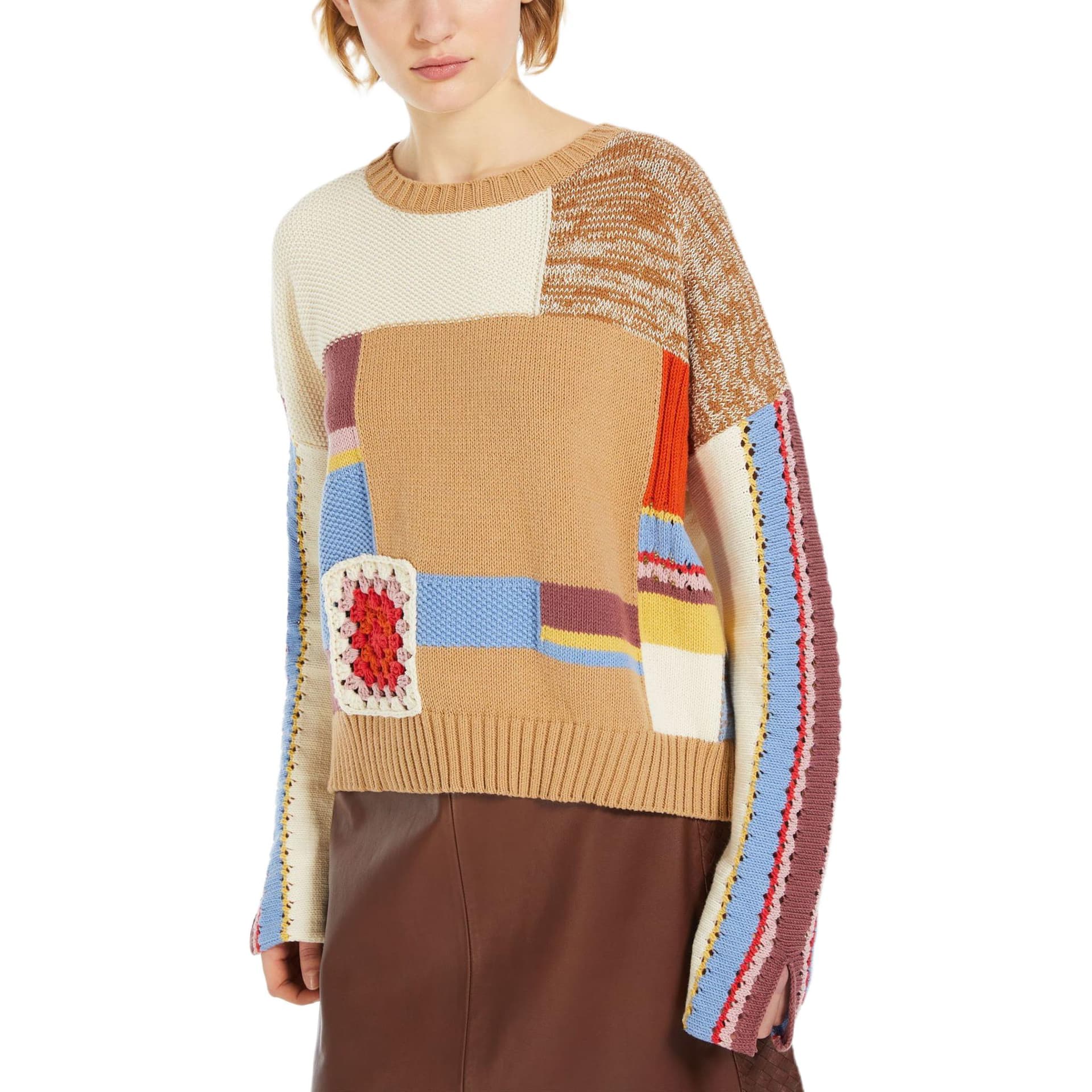 Кардиган WEEKEND MaxMara Padana Patchwork Cotton Sweater - изображение 4