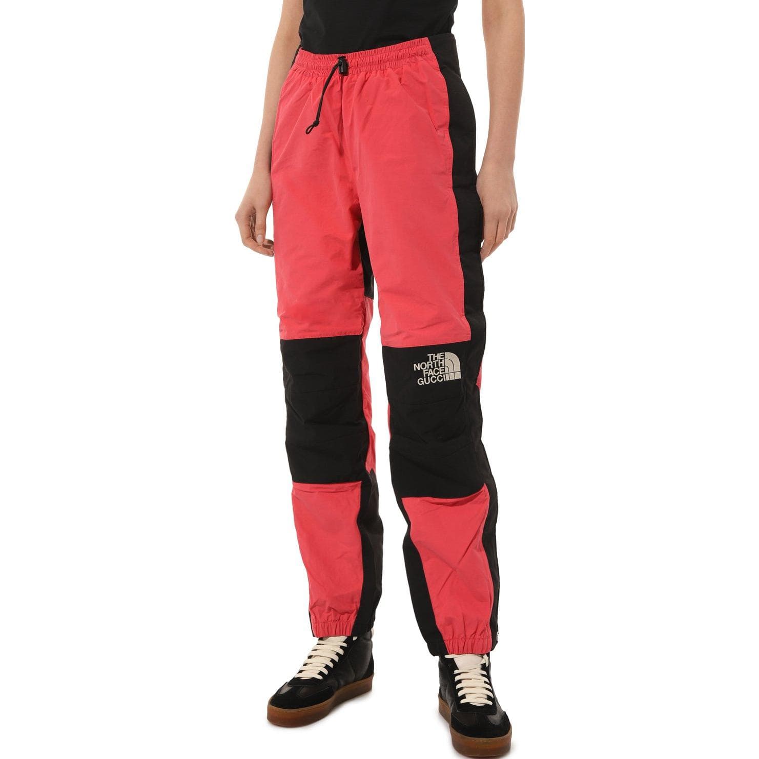 Штаны Gucci x The North Face Logo Embroidered Knit Joggers Red - изображение 2