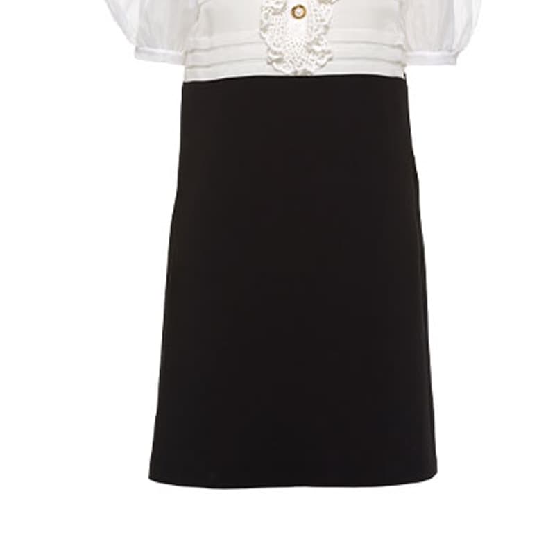 Платье MIU MIU FW21 Satin Dress Black White - изображение 3