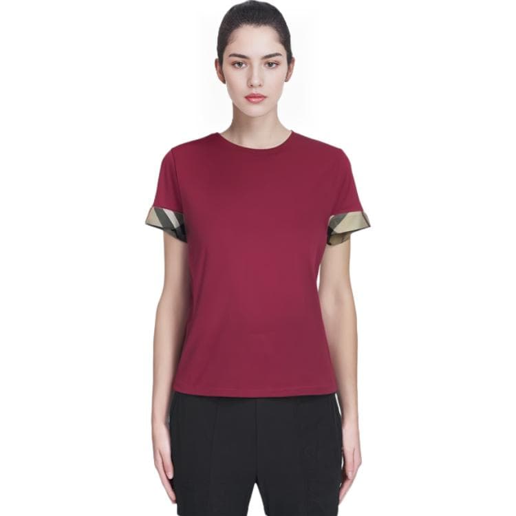 Футболка Burberry T-рубашка женская темно-красный - изображение 2