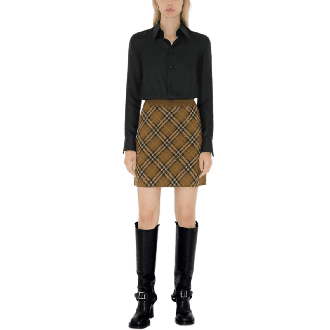 Юбка Burberry Повседневные короткие юбки женские тауповый серый - изображение 4