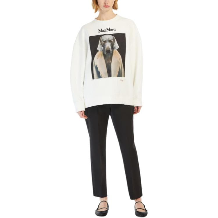 Кофта MaxMara Bacco Cotton Sweatshirt With Wegman Print - изображение 2