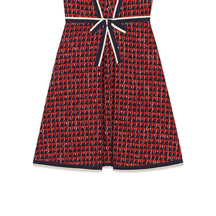 GUCCI Geometric Tweed Dress Red - изображение 2