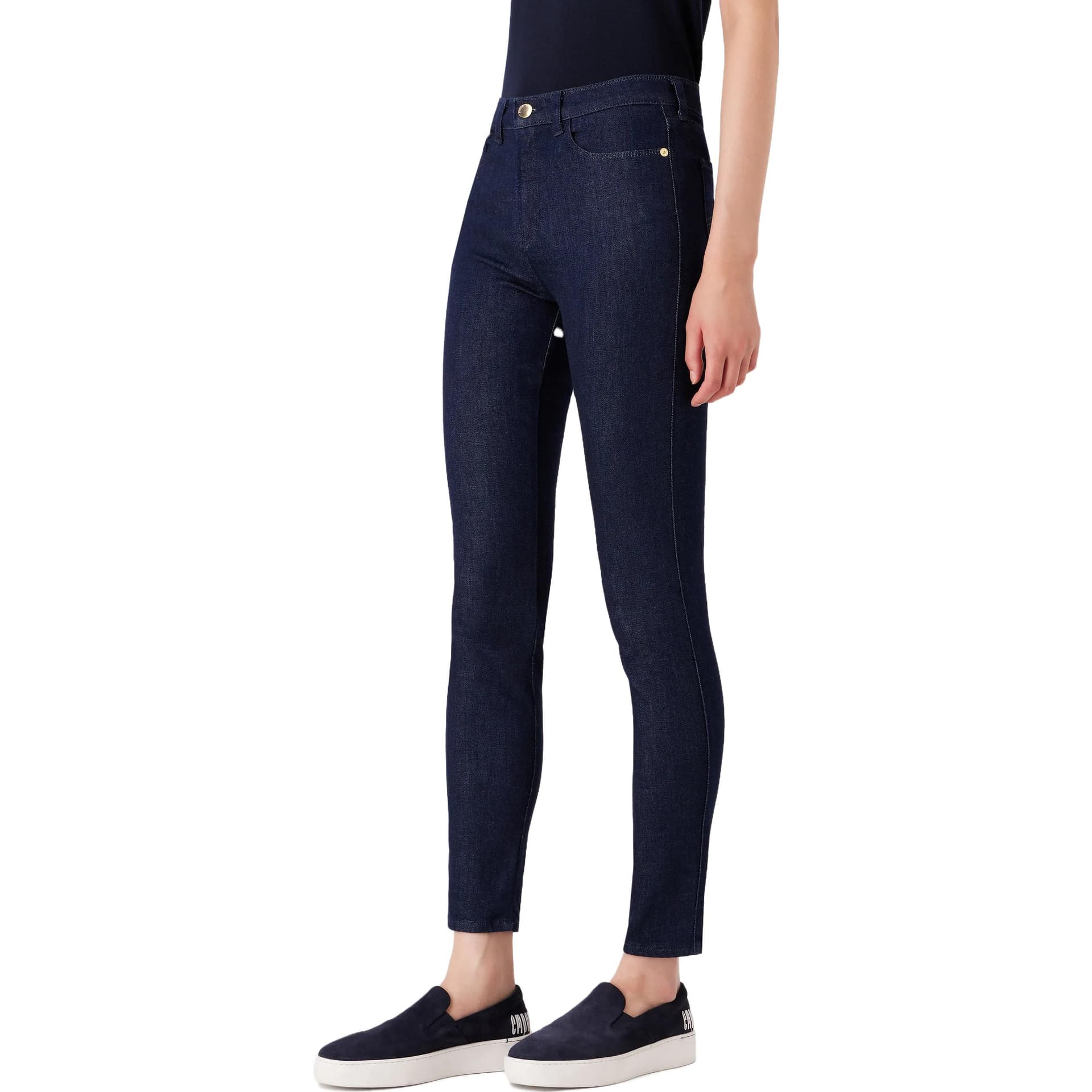 Джинсы EMPORIO ARMANI Темно-синие Женские Джинсы - изображение 3