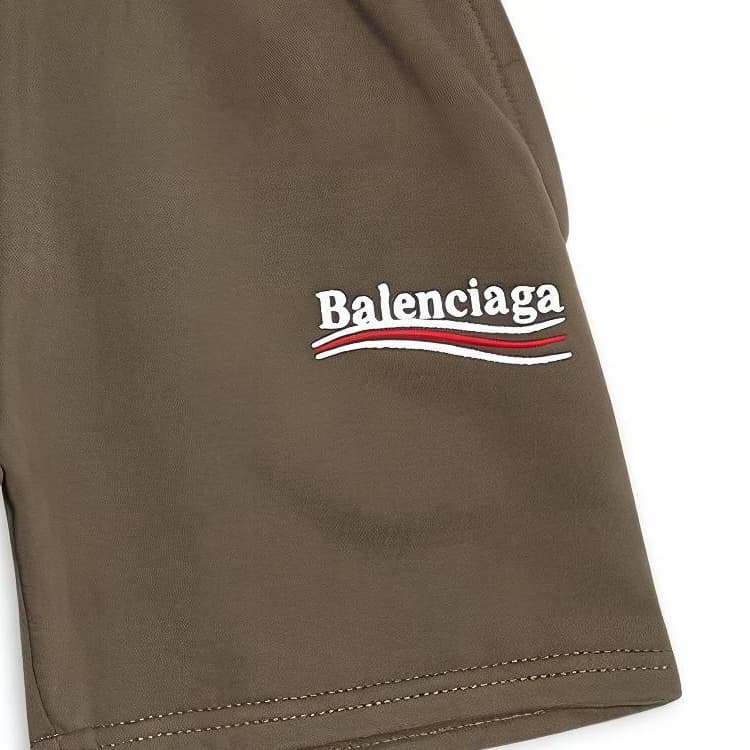 Balenciaga FW22 Logo Shorts Kids Military Green - изображение 7