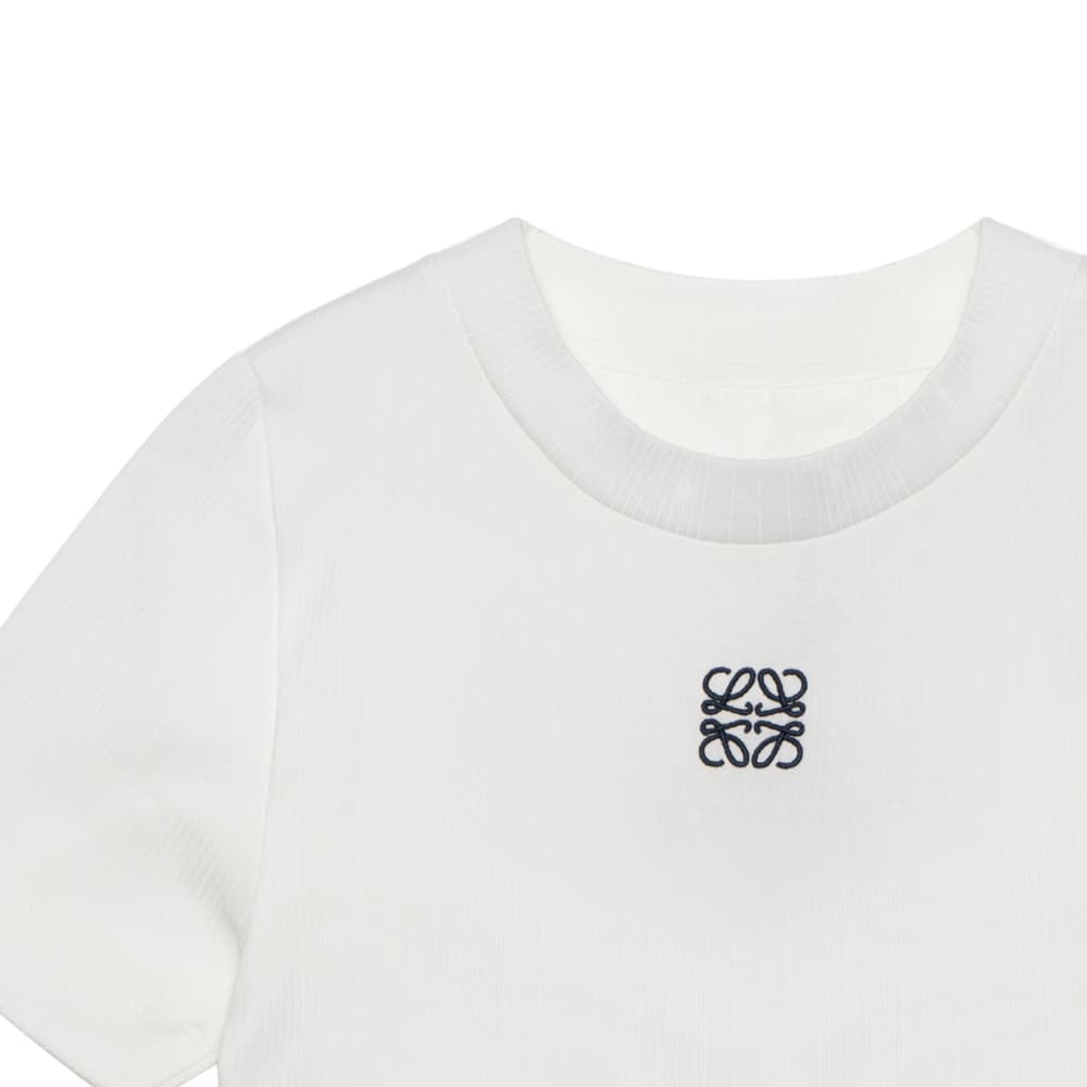 LOEWE SS23 Logo Print Crop Tee White - изображение 6