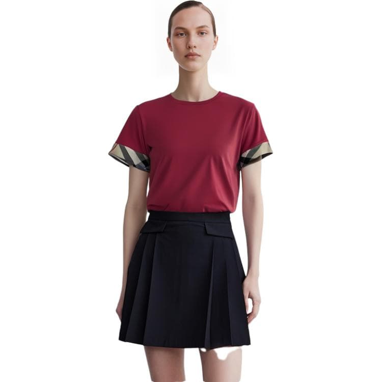 Футболка Burberry T-рубашка женская темно-красный - изображение 5