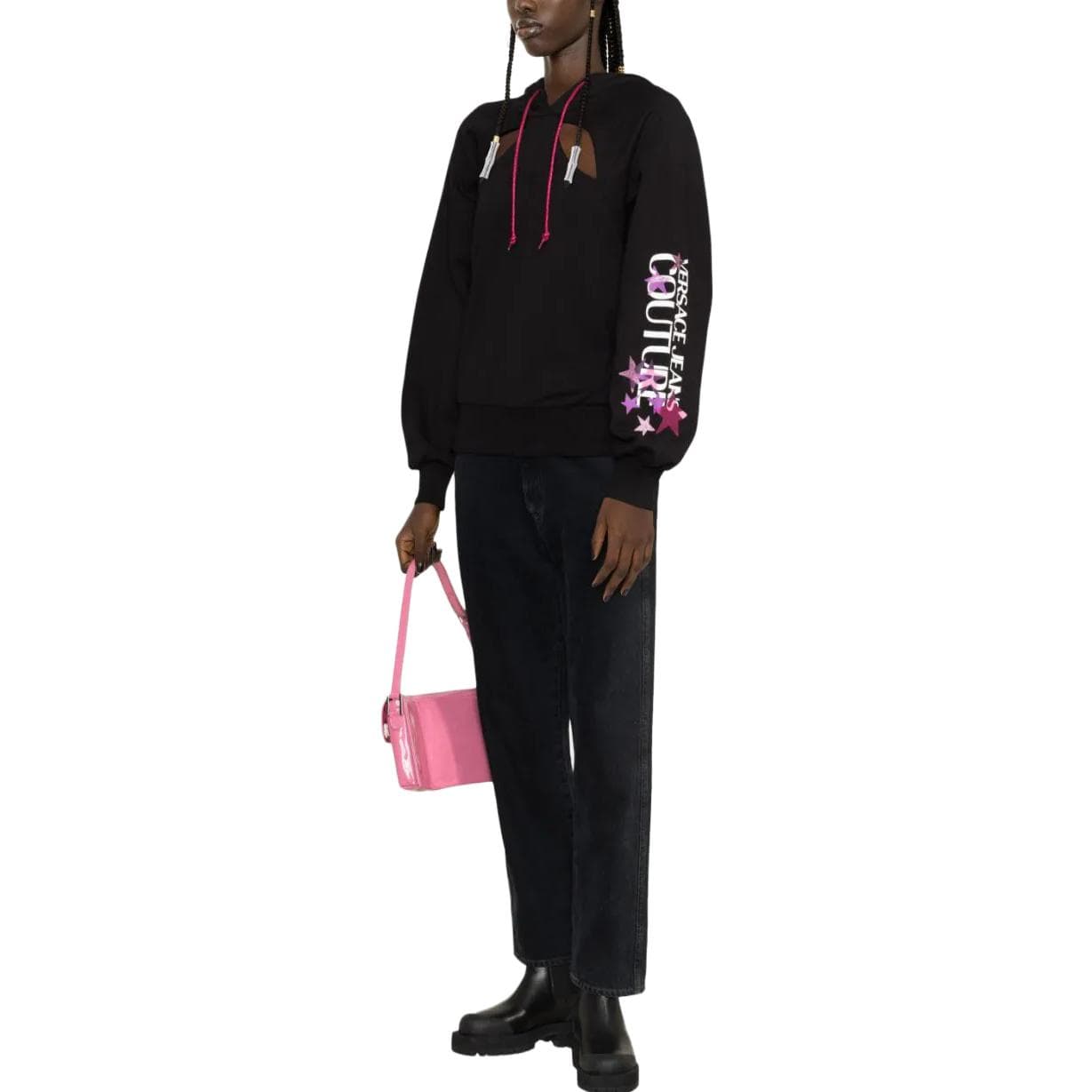 Худи VERSACE JEANS COUTURE Черные Женские Толстовки - изображение 4