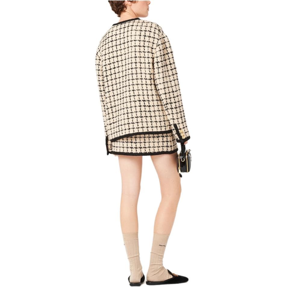 Юбка Miu Miu FW23 Plaid Embroidered Logo Skirt - изображение 9