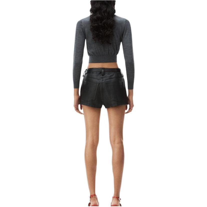 Кардиган alexander wang Logo Cropped Cardi In Superfine Merino - изображение 3