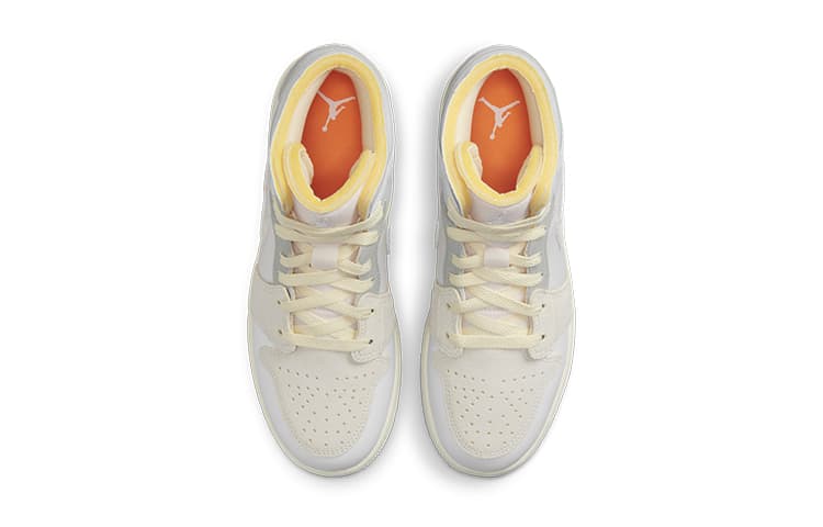 Кроссовки для баскетбола Jordan Air Jordan 1 Mid SE Craft "White and Phantom" GS - изображение 4
