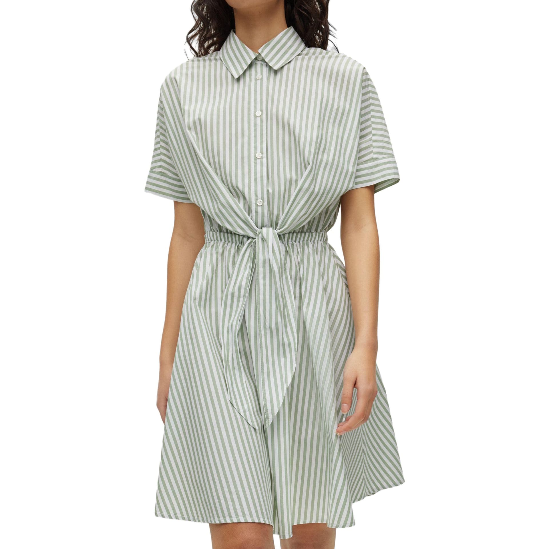 Платье HUGO BOSS SS23 Короткое платье с короткими рукавами женское зеленое - изображение 4