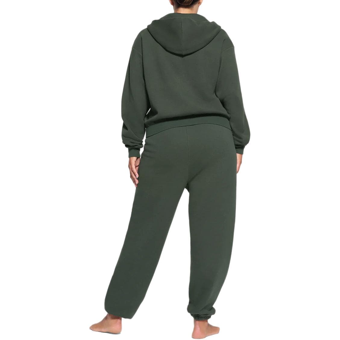 Худи SKIMS COTTON FLEECE CLASSIC ZIP UP HOODIE SPRUCE - изображение 3