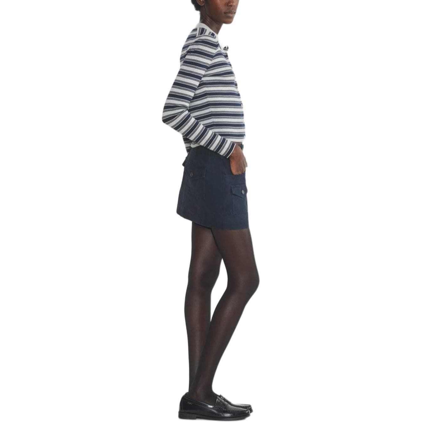ARITZIA FW24 Sunday Best Kaya Юбка Карго Короткая Женская ADMIRAL Морской Синий - изображение 5