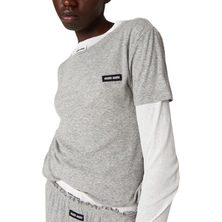 Футболка Miu Miu Logo T-Shirt - изображение 5