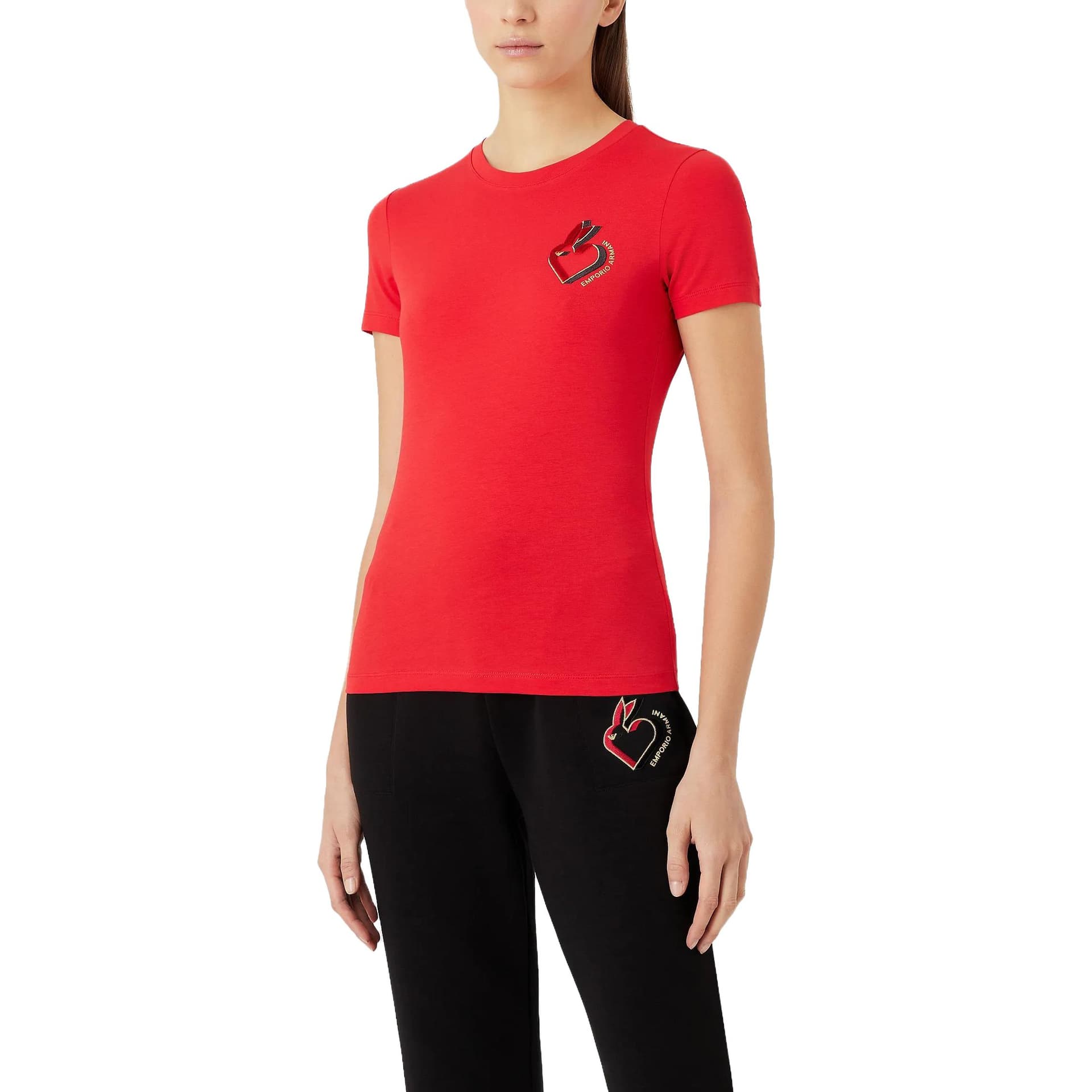 Футболка EMPORIO ARMANI Красные Женские Футболки - изображение 4