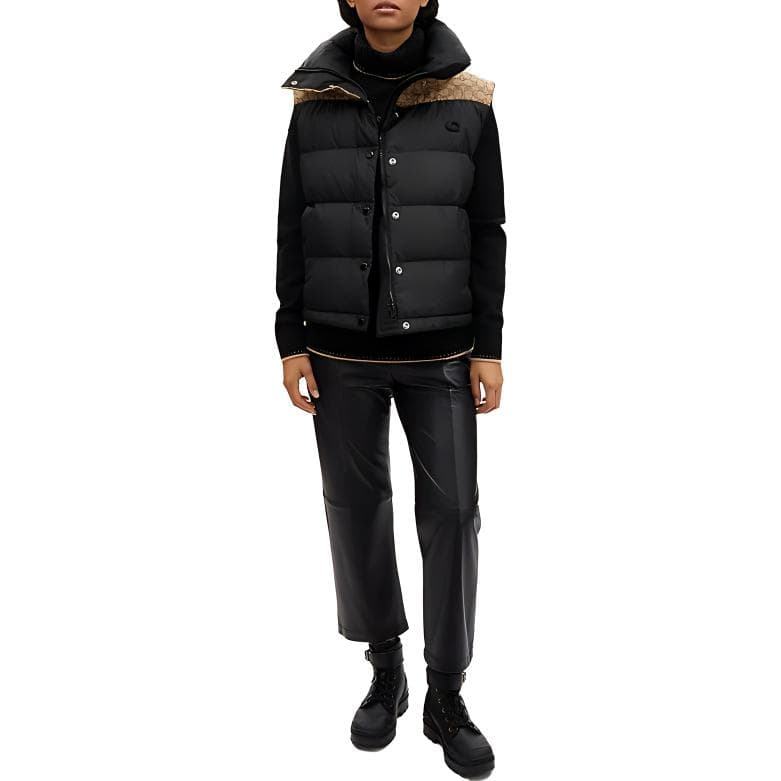 COACH FW23 Logo Embroidered Down Vest Black - изображение 2