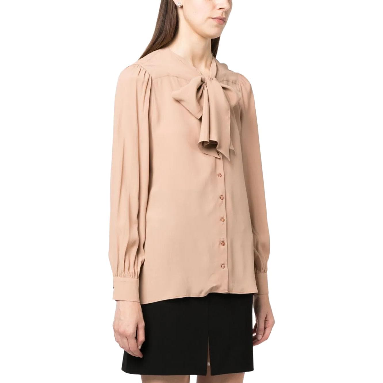 Блузка PINKO SS24 Рубашка Женская Песочно-Бежевая - изображение 4