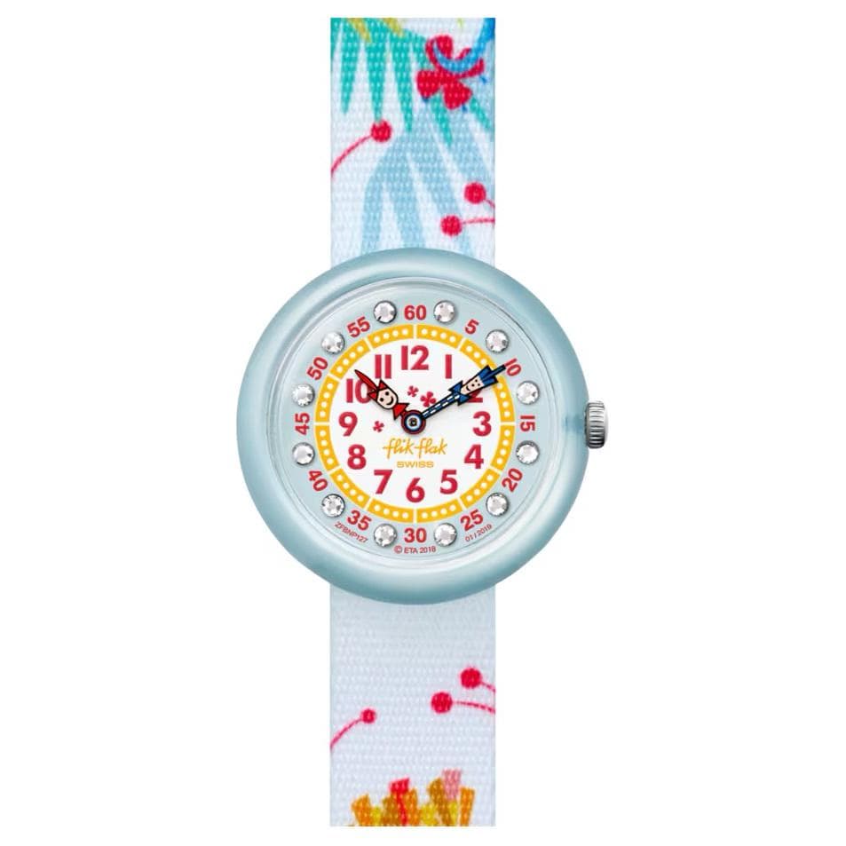 Часы SWATCH Flik Flak Кварцевый механизм 30 м водонепроницаемость детские часы 32 мм белый циферблат пластиковый корпус - изображение 1