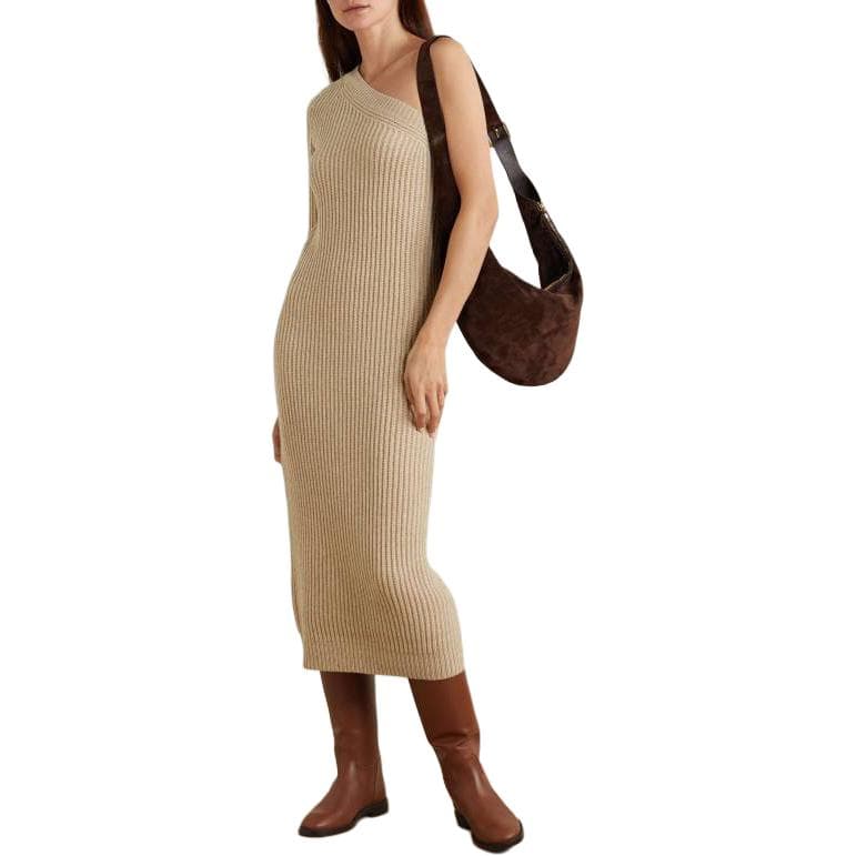 Платье MaxMara Длинное платье с длинными рукавами женское светлый умбра - изображение 2