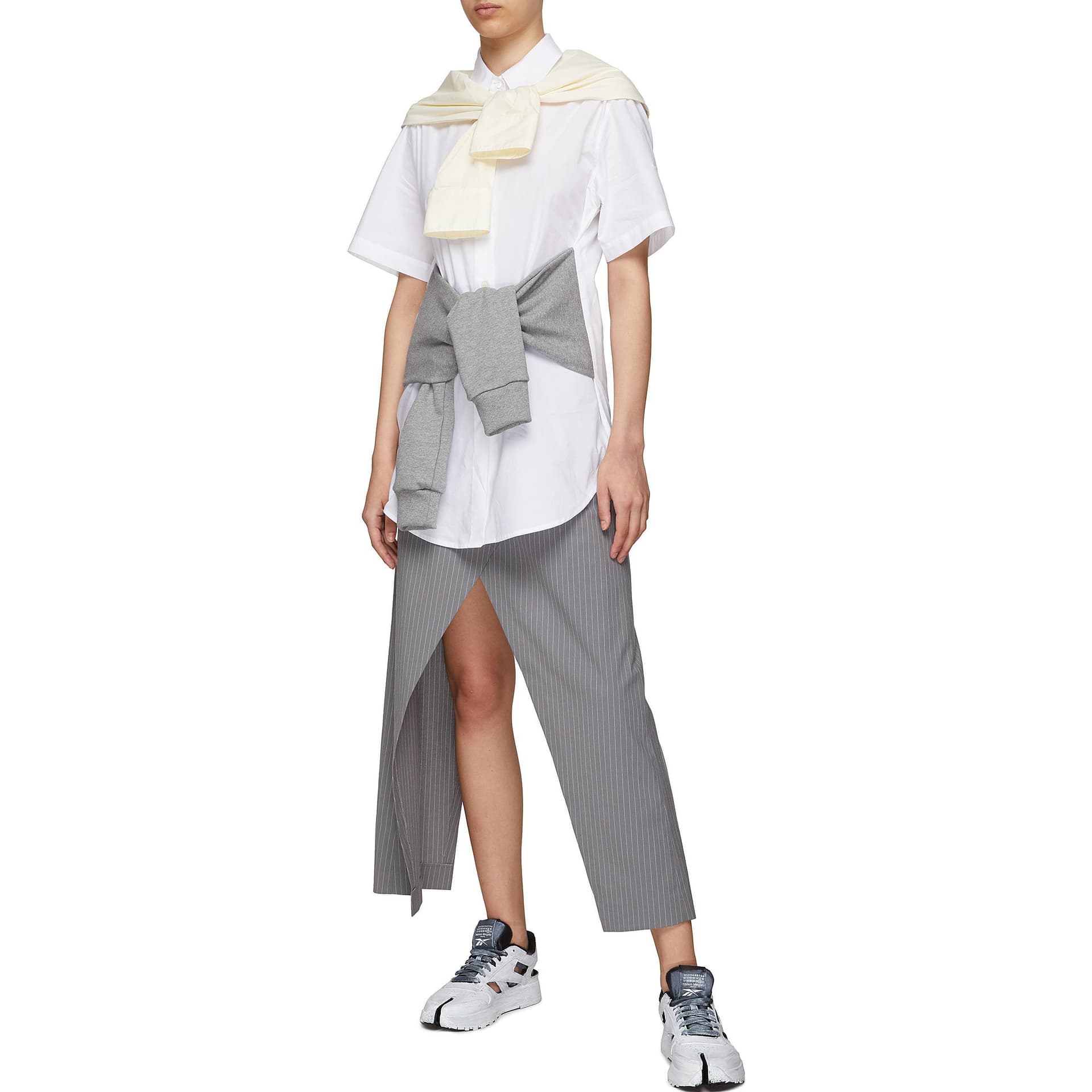 Блузка MM6 Maison Margiela Однотонная Рубашка Женская Белая - изображение 2