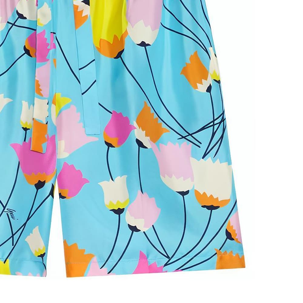 Шорты GUCCI SS21 Tulip Print Shorts Blue - изображение 3