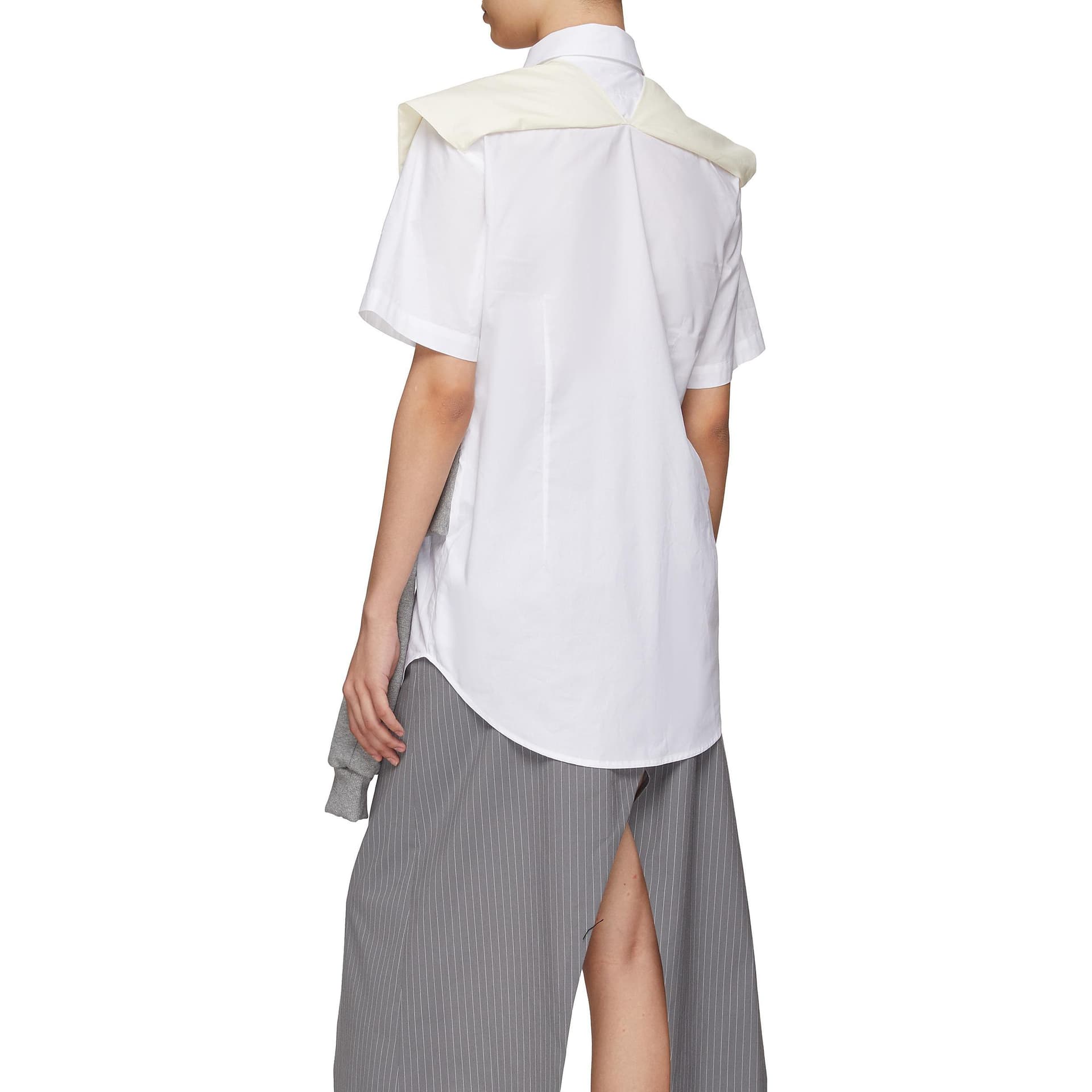 Блузка MM6 Maison Margiela Однотонная Рубашка Женская Белая - изображение 3