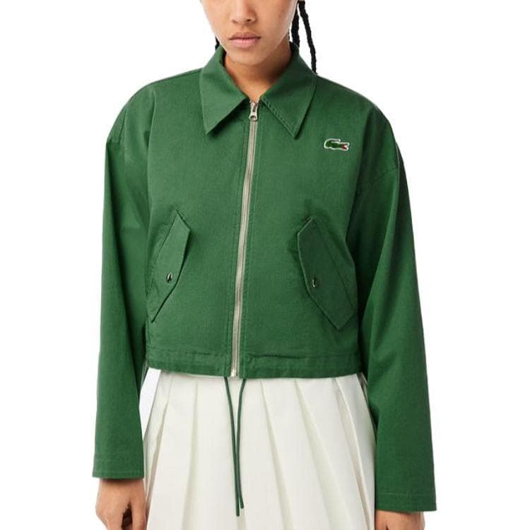 LACOSTE SS23 Укороченное пальто женское цвет деревянно-зеленый - изображение 3