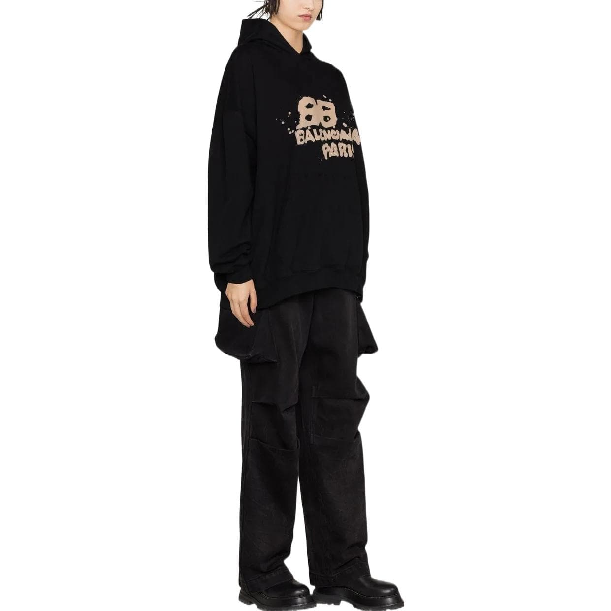 Худи Balenciaga Logo Print Hoodie Black - изображение 5