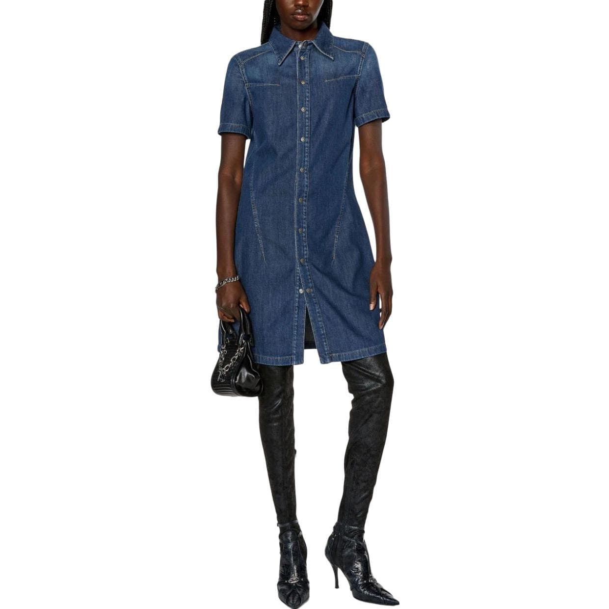 Платье DIESEL Короткое платье с короткими рукавами женское морской синий - изображение 2