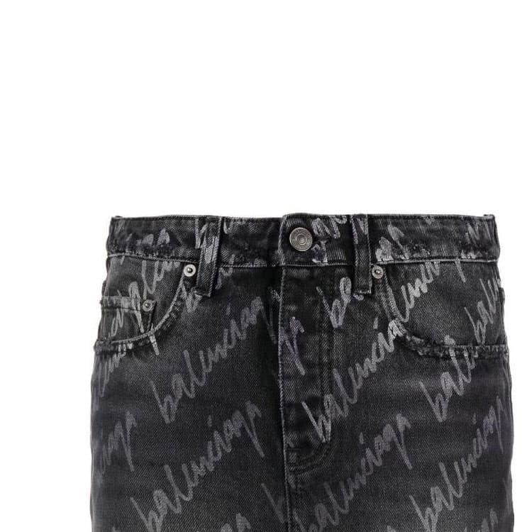 Balenciaga SS22 Logo Mini Skirt Black - изображение 5