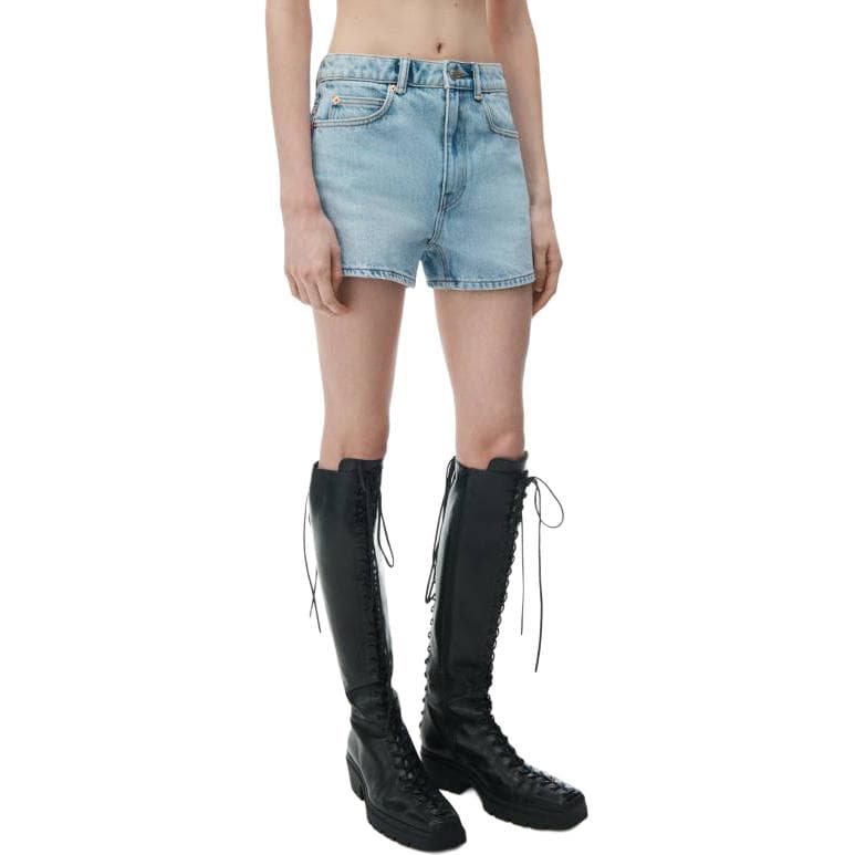 Alexander wang HIGH RISE Shorty в переработанном джинсовом стиле женские синий - изображение 4