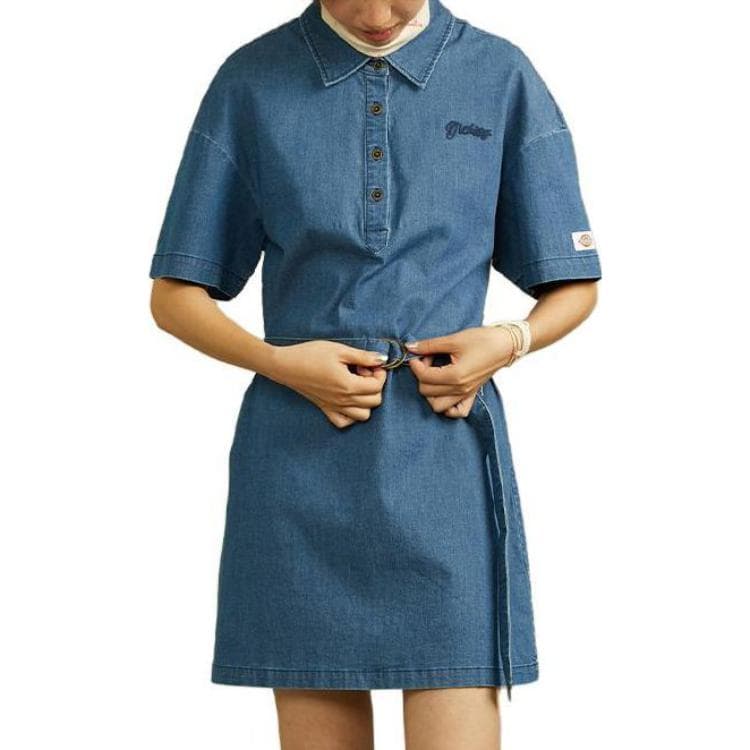 Платье Dickies Короткое платье с короткими рукавами женское синее - изображение 2