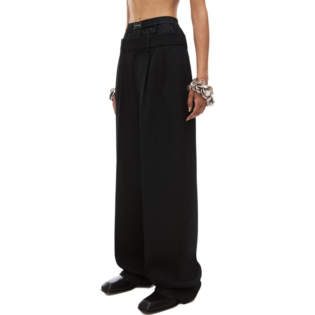 Штаны alexander wang Wool Low-Rise Tailored Trouser With Pre-Styled Logo Boxer Waistband - изображение 3