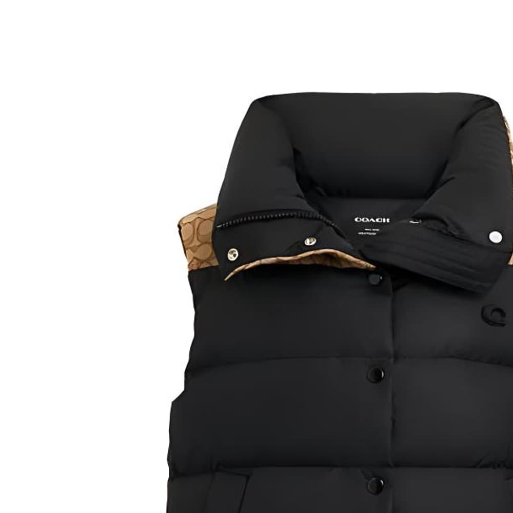 COACH FW23 Logo Embroidered Down Vest Black - изображение 3