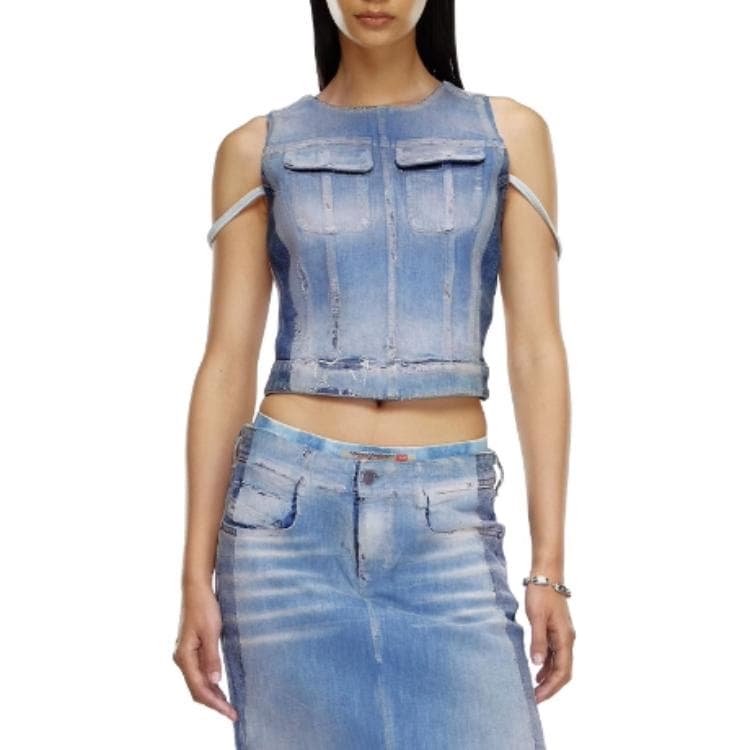 Майка Diesel FW24 Майка Женская Синяя - изображение 4