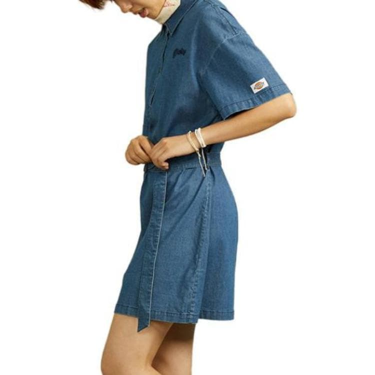 Платье Dickies Короткое платье с короткими рукавами женское синее - изображение 4