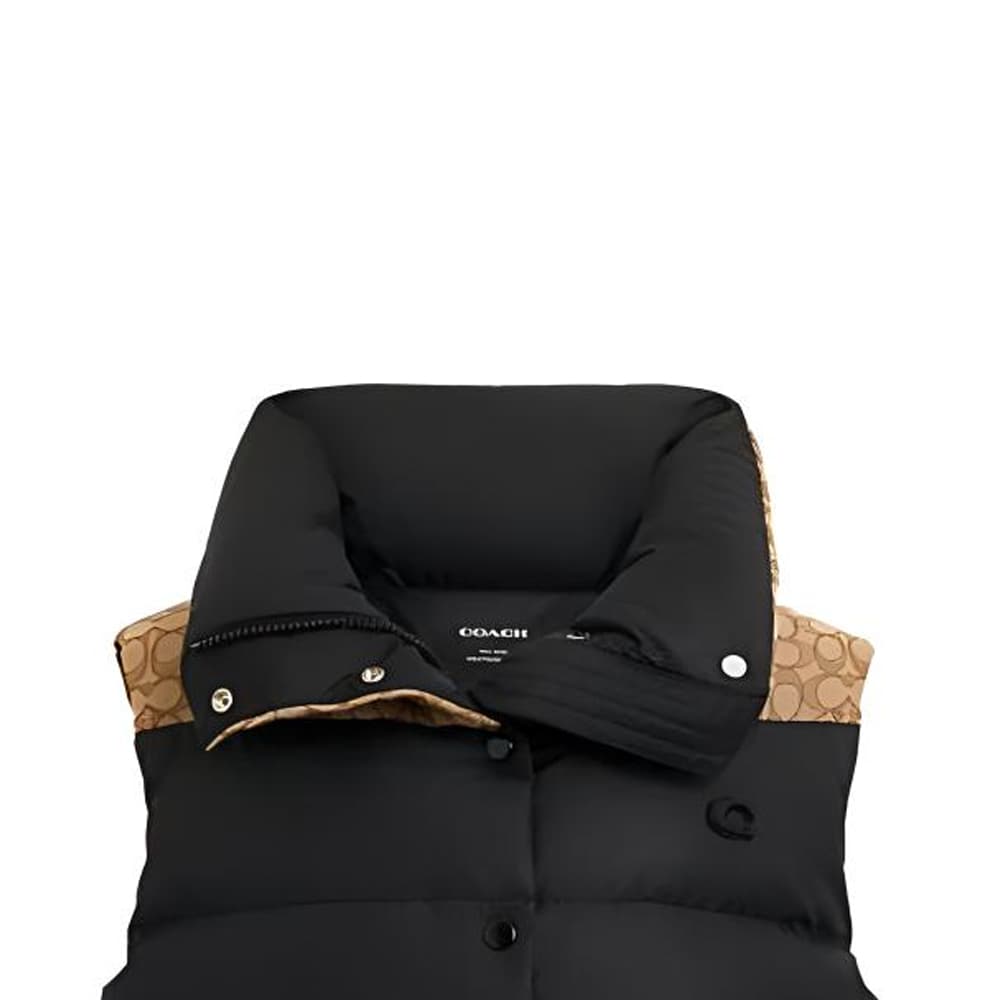 COACH FW23 Logo Embroidered Down Vest Black - изображение 6