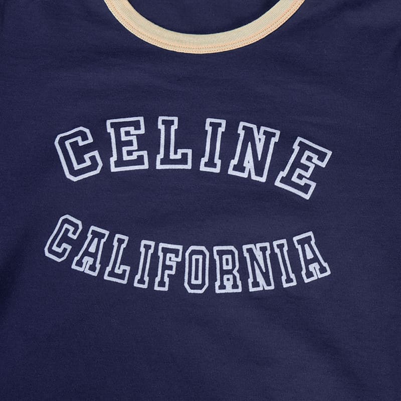 Футболка CELINE T Рубашка Женская Темно-Синяя - изображение 5