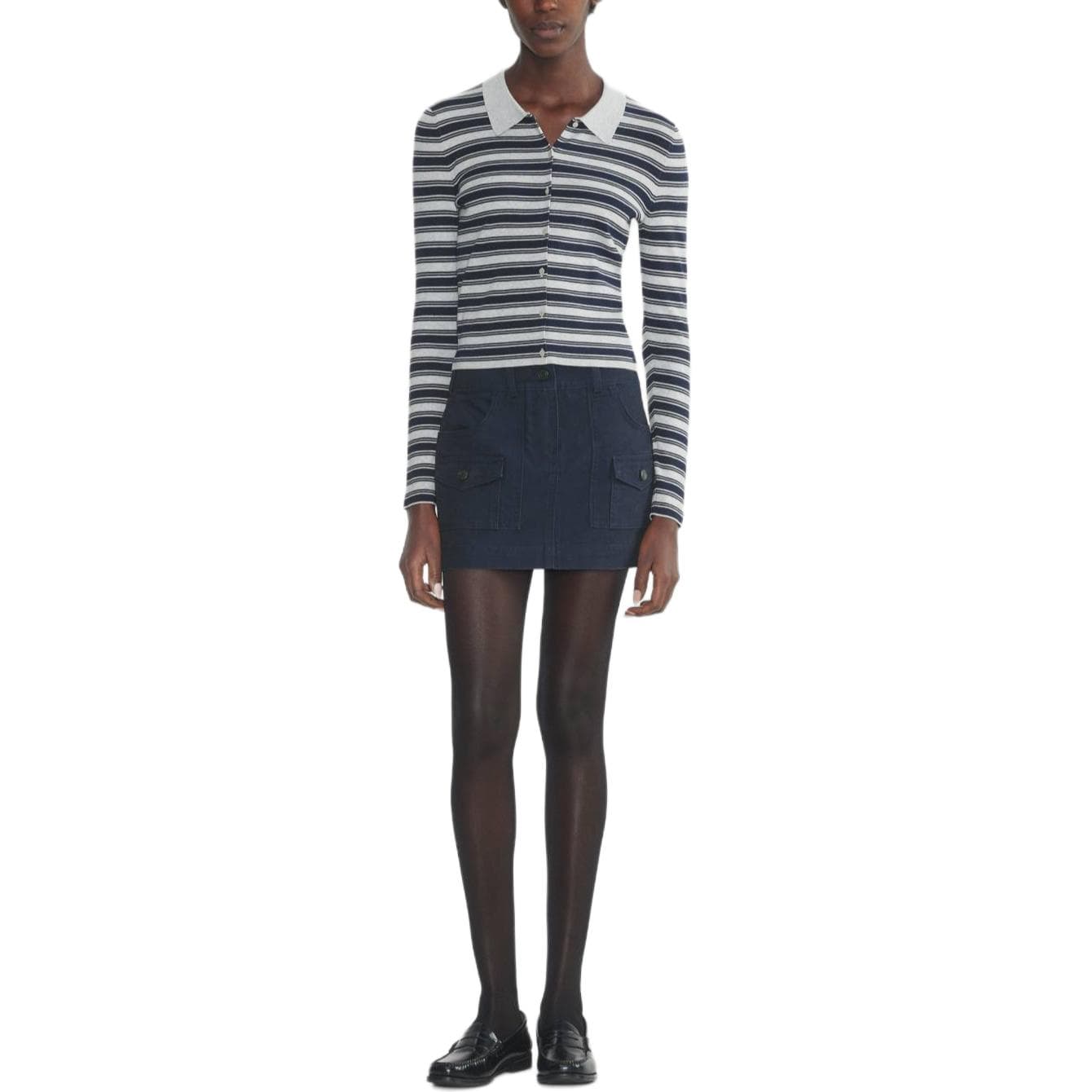 ARITZIA FW24 Sunday Best Kaya Юбка Карго Короткая Женская ADMIRAL Морской Синий - изображение 3