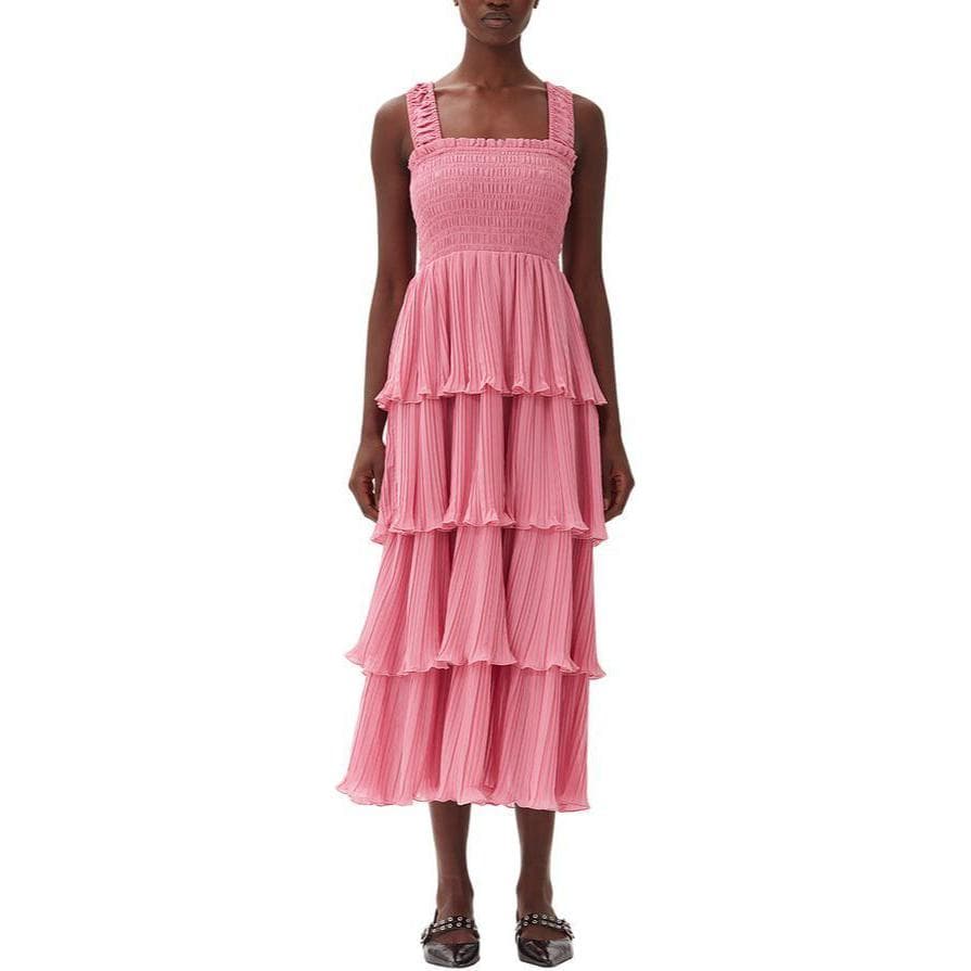 GANNI SS24 Платье-комбинация Женское Orchid Smoke Розовый - изображение 2