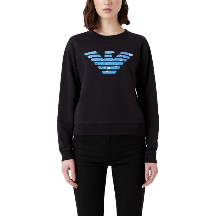 Кофта EMPORIO ARMANI SS23 Organic French Terrycloth Sweatshirt With Oversized Eagle Pattern - изображение 2