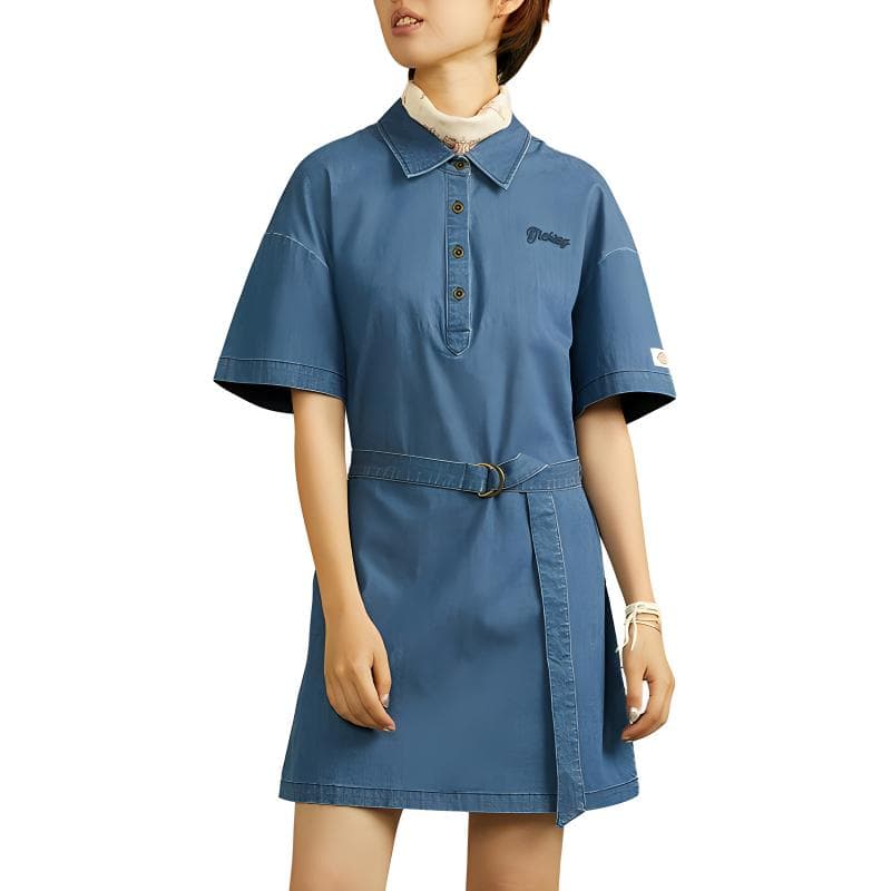 Платье Dickies Короткое платье с короткими рукавами женское синее - изображение 5