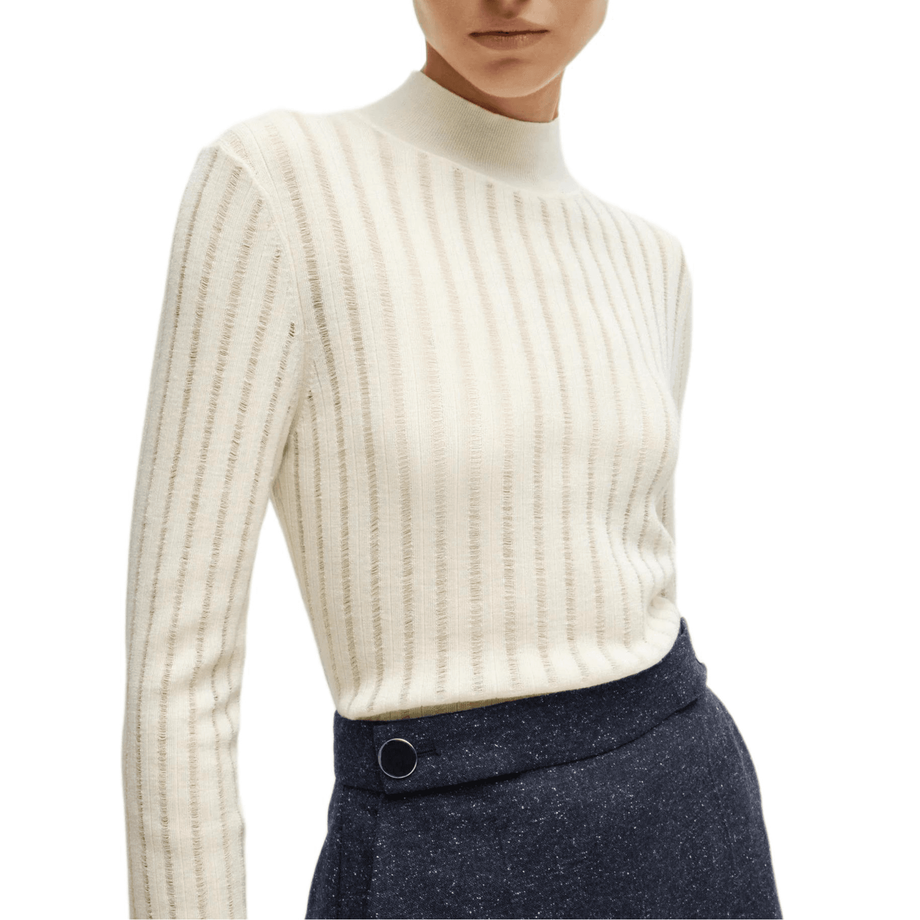 Кардиган HUGO BOSS FW24 Свитер Женский Натуральный Белый - изображение 5