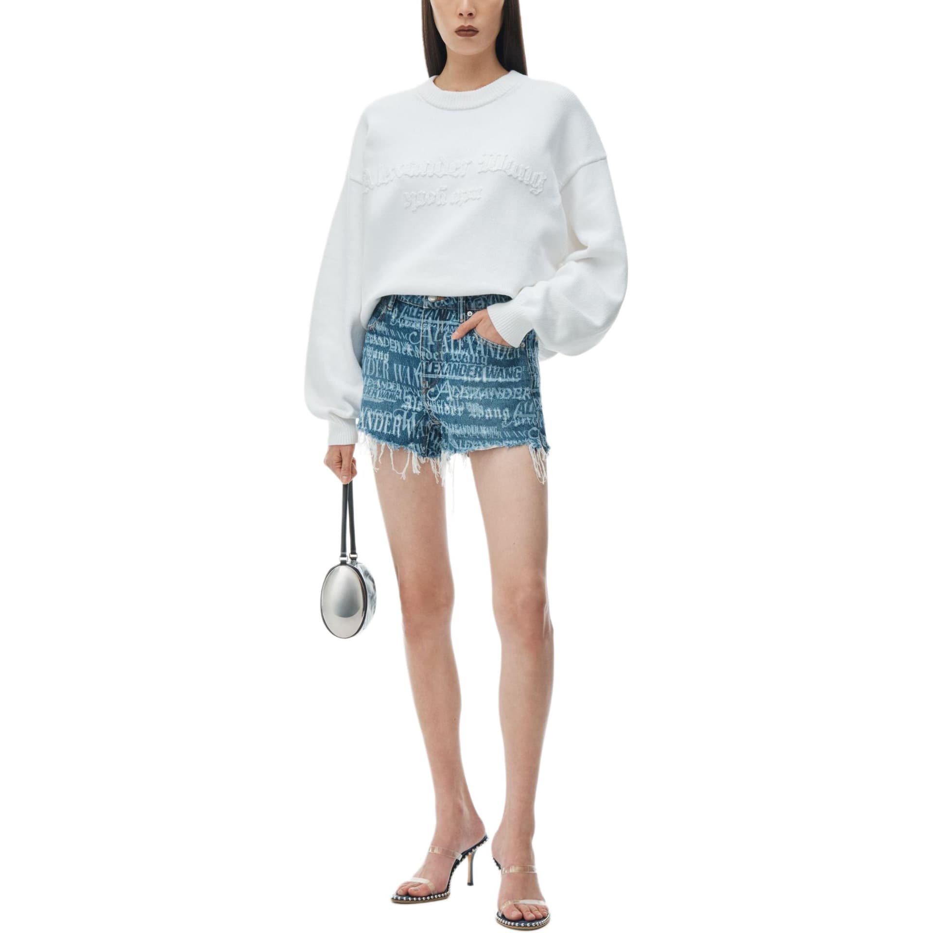 Alexander Wang SS24 Джинсовые шорты Женские Индиго - изображение 2