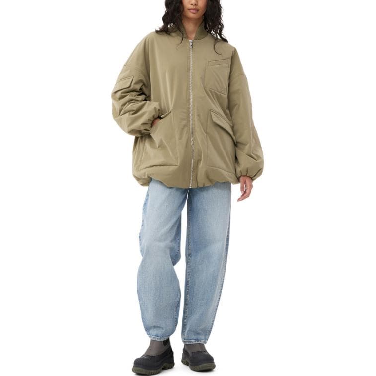 Куртка GANNI Green Light Twill Oversized Bomber Jacket - изображение 3