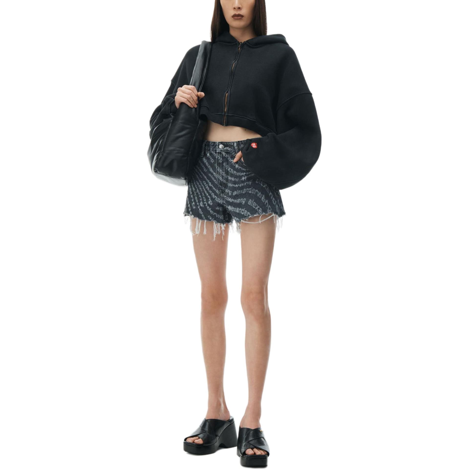 Alexander Wang SS24 Джинсовые шорты Женские Серые - изображение 2